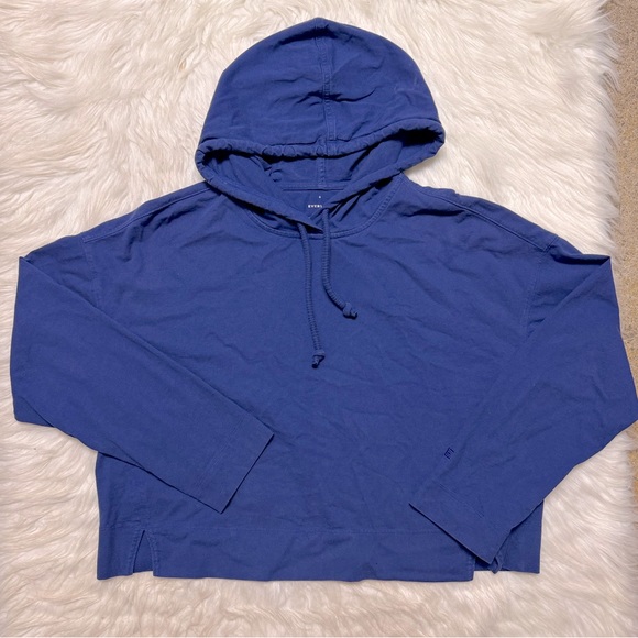 Everlane Tops - 3/20 Everlane Blue Long Sleeve Hooded Shirt Everlane Long Sleeve Top
